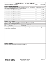 Document preview: AF Form 601 Authorization Change Request