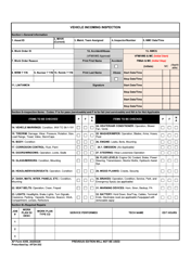 Document preview: AF Form 4355 Vehicle Incoming Inspection
