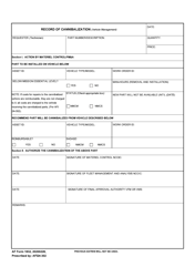 Document preview: AF Form 1832 Record of Cannibalization