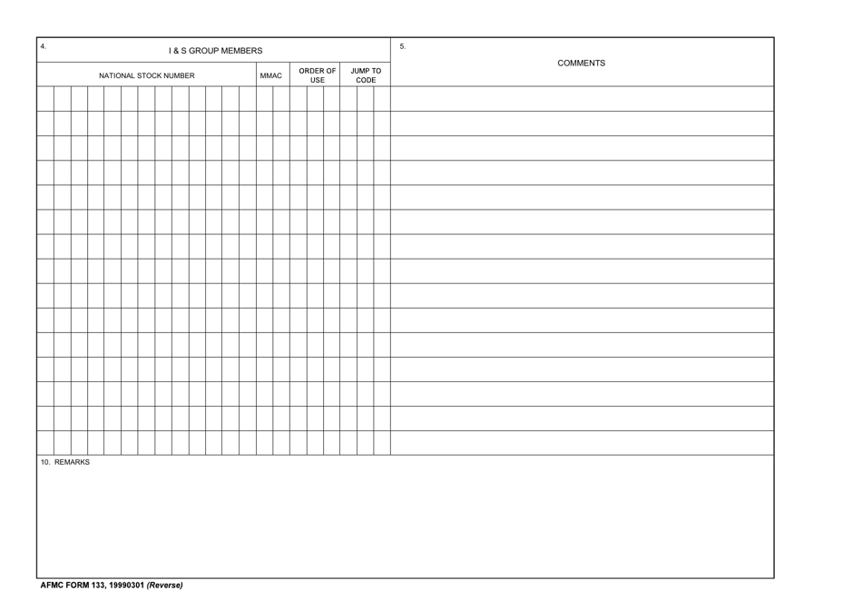 AFMC Form 133 Interchangability and Substitutability Program, Page 2
