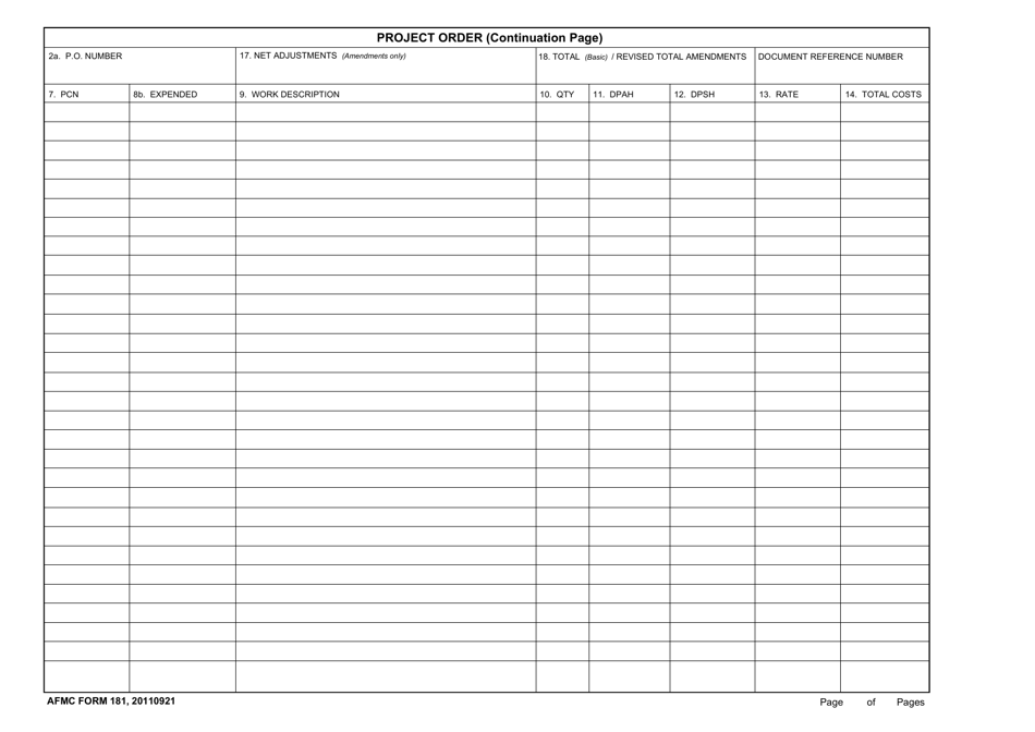 AFMC Form 181 Project Order, Page 4