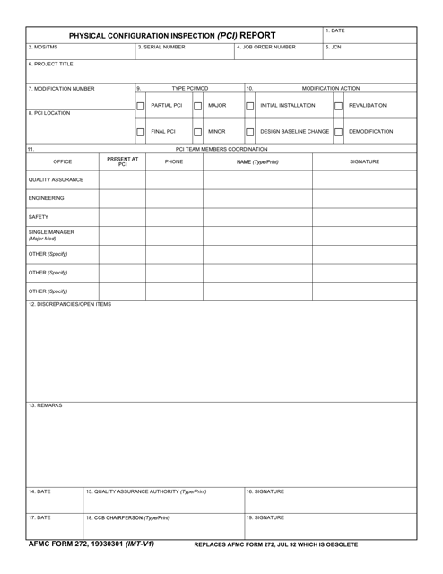AFMC Form 272  Printable Pdf