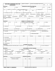AFMC Form 761 AMC/Amsc Screening Analysis Worksheet