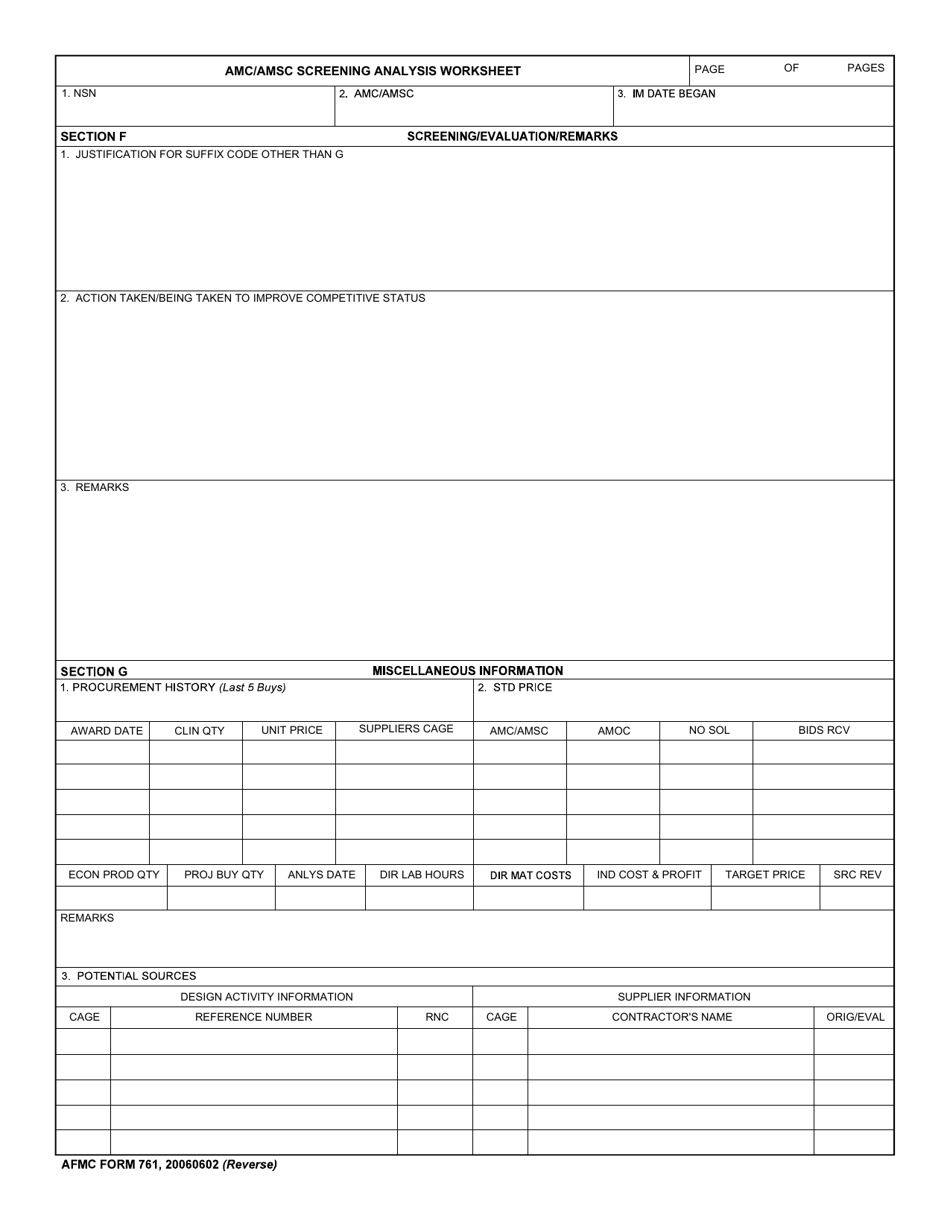 AFMC Form 761 - Fill Out, Sign Online and Download Fillable PDF ...