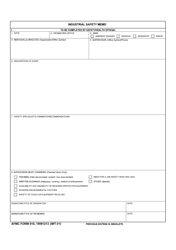 Document preview: AFMC Form 916 Industrial Safety Memo