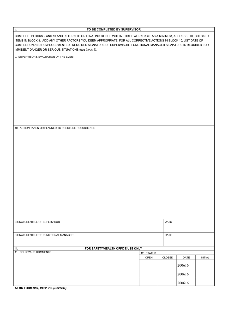 AFMC Form 916 - Fill Out, Sign Online and Download Fillable PDF ...