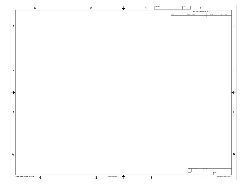 AFMC Form 1654A Engineering Drawing Layout - C (Continuation Sheet)