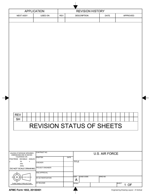 AFMC Form 1652 Engineering Drawing Layout - a Vertical