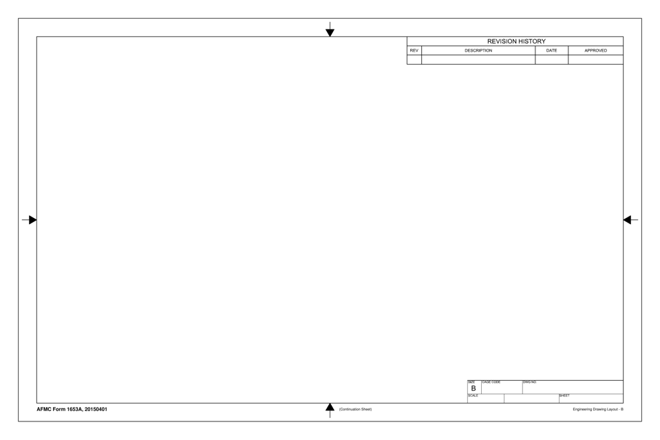 AFMC Form 1653A Engineering Drawing Layout - B (Continuation Sheet)