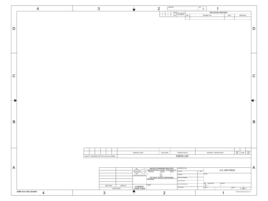 AFMC Form 1654 Engineering Drawing Layout - C