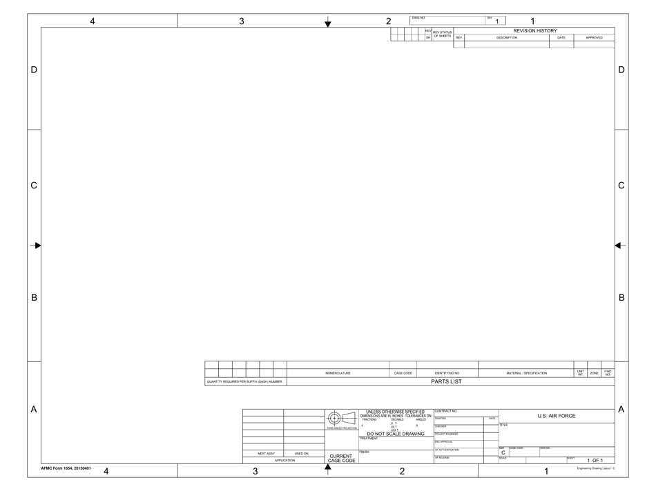 AFMC Form 1654 Engineering Drawing Layout - C, Page 1