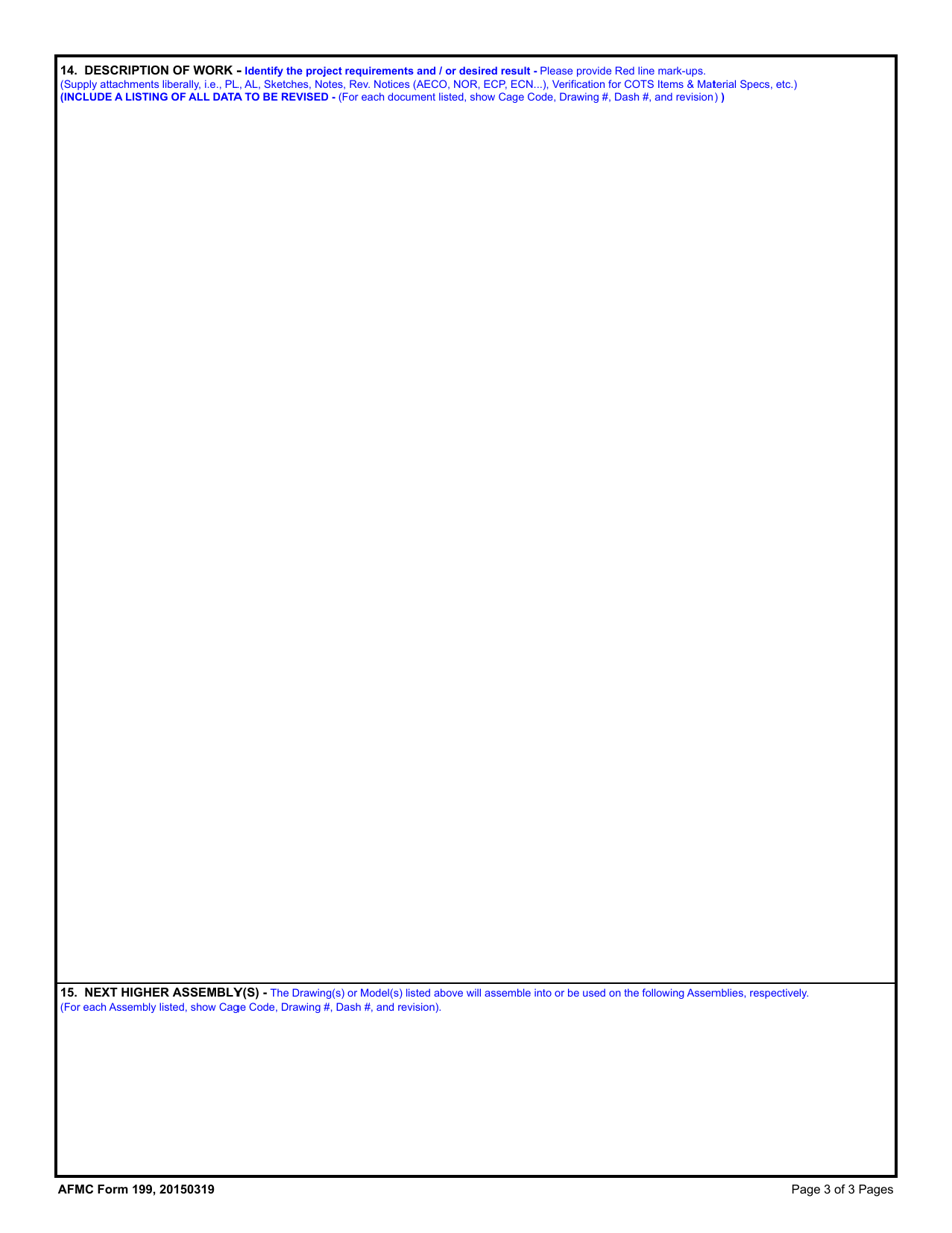 AFMC Form 199 Design / Drafting Service Request, Page 3