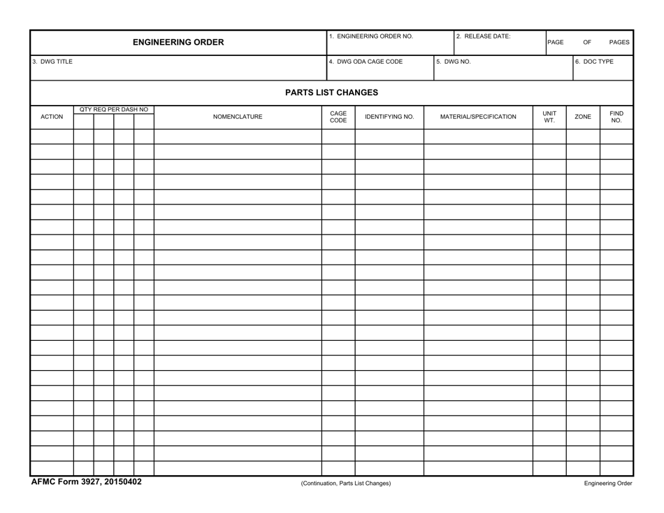 AFMC Form 3927 - Fill Out, Sign Online and Download Fillable PDF ...