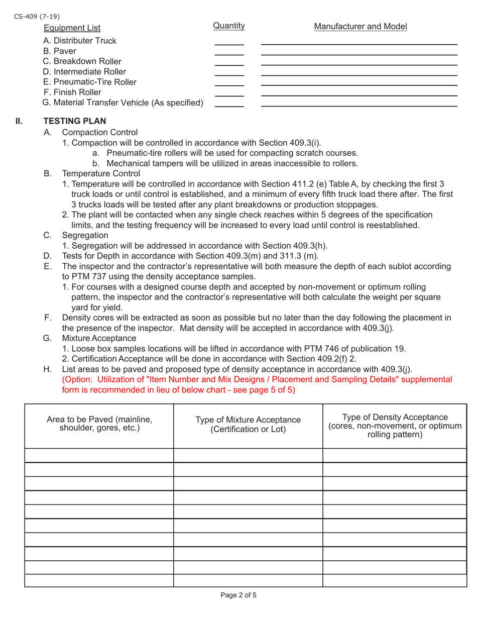 Form CS-409 Download Fillable PDF or Fill Online Minimum Quality