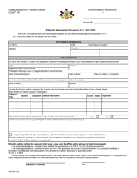Document preview: Form CPCMS102 Petition for Expungement Pursuant to 24 P.s. 13-1333.3 - Pennsylvania