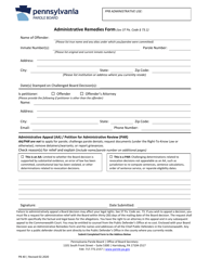 Document preview: Form PB40 Administrative Remedies Form - Pennsylvania