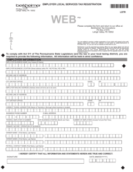 Form LSTR &quot;Employer Local Services Tax Registration&quot; - Pennsylvania