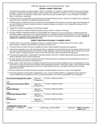 Form PFBC-500 Application for Permit Special Activities - Pennsylvania, Page 2
