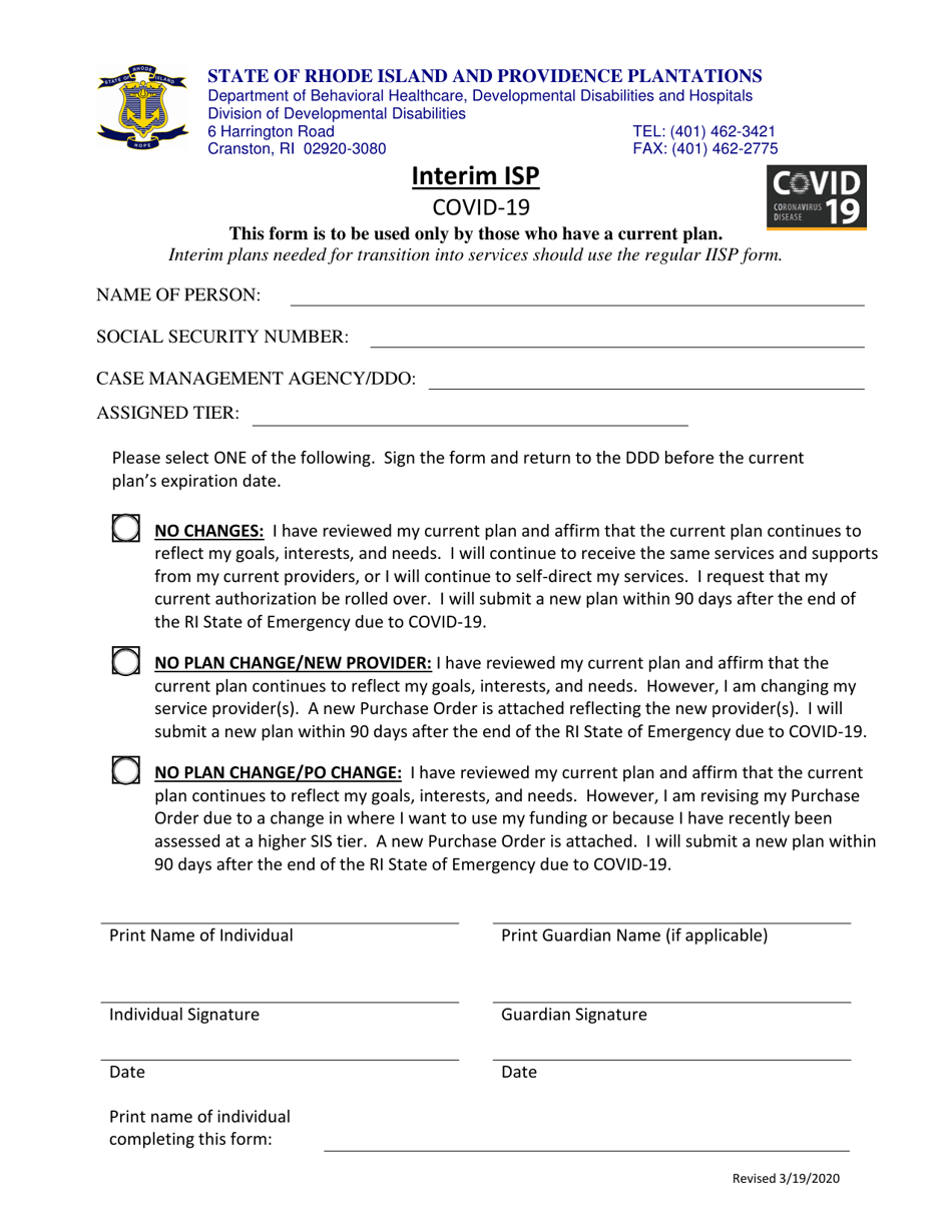 Interim Isp Covid-19 - Rhode Island, Page 2