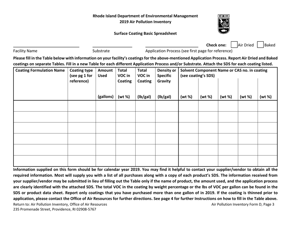 API Form D Surface Coating - Rhode Island, Page 3