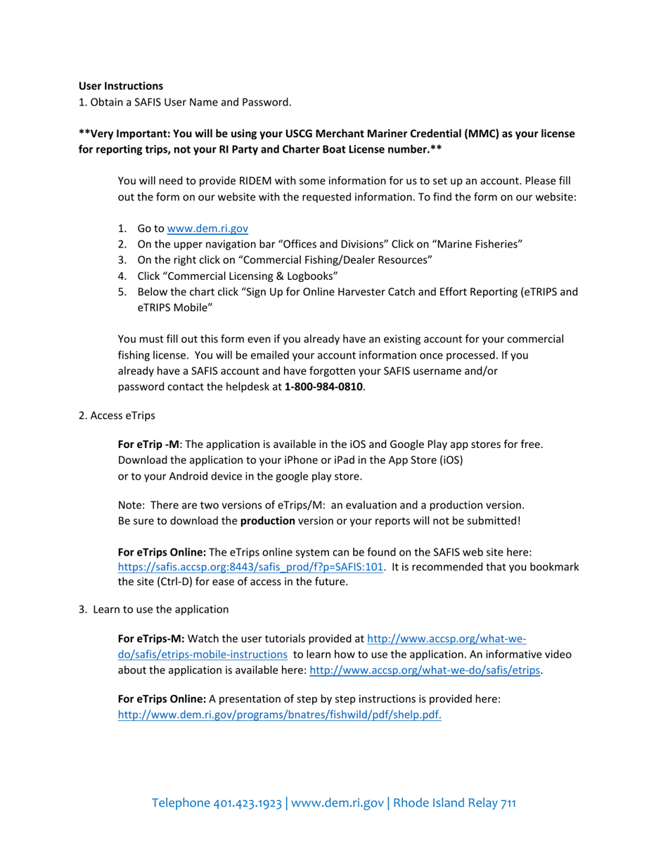 Ri Party  Charter Boat License Applicaton - Rhode Island, Page 3