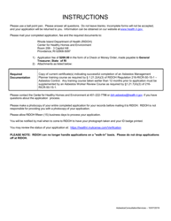 Application for Asbestos Consultation Services Management Planner - Rhode Island, Page 2