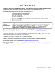 Application for Asbestos Consultation Services Inspector - Rhode Island, Page 2