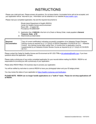 Application for Asbestos Consultation Services Project Designer - Rhode Island, Page 2
