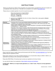 Application for Asbestos Contractor - Rhode Island, Page 2