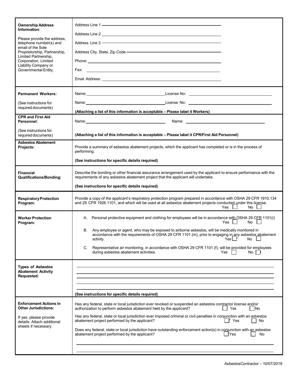 Application for Asbestos Contractor - Rhode Island, Page 4