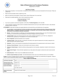 Application for Clinical Laboratory - Rhode Island, Page 2