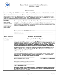 Application for Clinical Laboratory - Rhode Island, Page 6