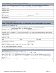 Application for Retail Food Service Businesses - Rhode Island, Page 5