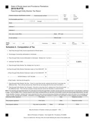 Document preview: Form RI-PTE Pass-Through Entity Election Tax Return - Rhode Island