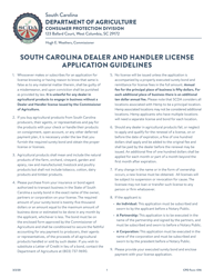 Document preview: CPD Form 316 South Carolina Dealer and Handler License Application - South Carolina