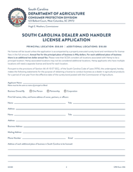CPD Form 316 &quot;South Carolina Dealer and Handler License Application&quot; - South Carolina, Page 2