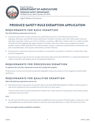 CPD Form 804 Produce Safety Rule Exemption Application - South Carolina