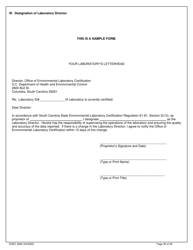 DHEC Form 2802 Application for Environmental Laboratory Certification - South Carolina, Page 30