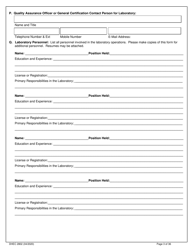DHEC Form 2802 Application for Environmental Laboratory Certification - South Carolina, Page 3
