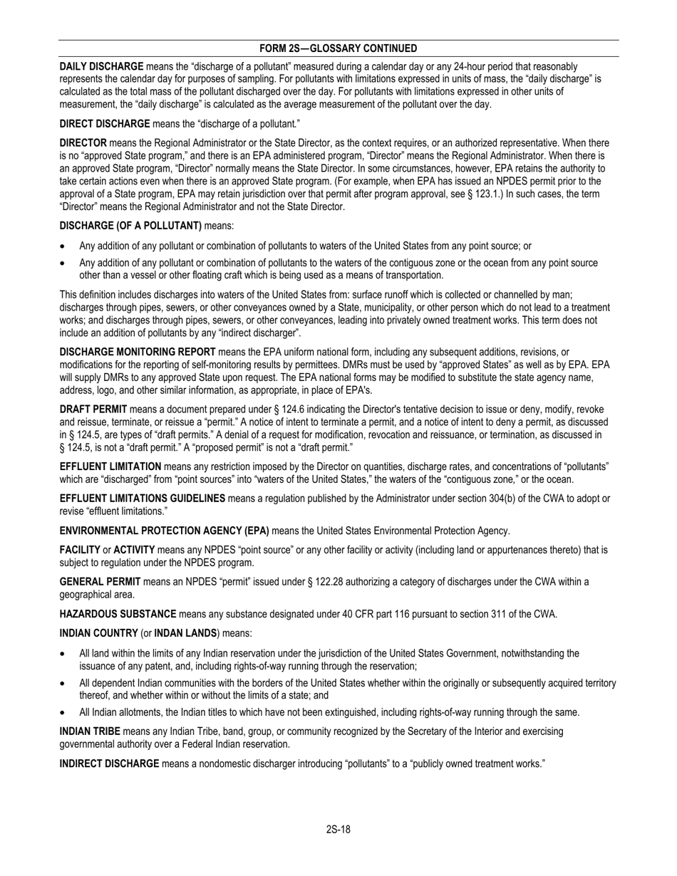 NPDES Form 2S (EPA Form 3510-2S) Application for Npdes Permit for Sewage Sludge Management New and Existing Treatment Works Treating Domestic Sewage, Page 20
