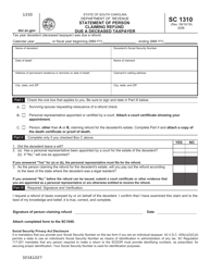 Document preview: Form SC1310 Statement of Person Claiming Refund Due a Deceased Taxpayer - South Carolina