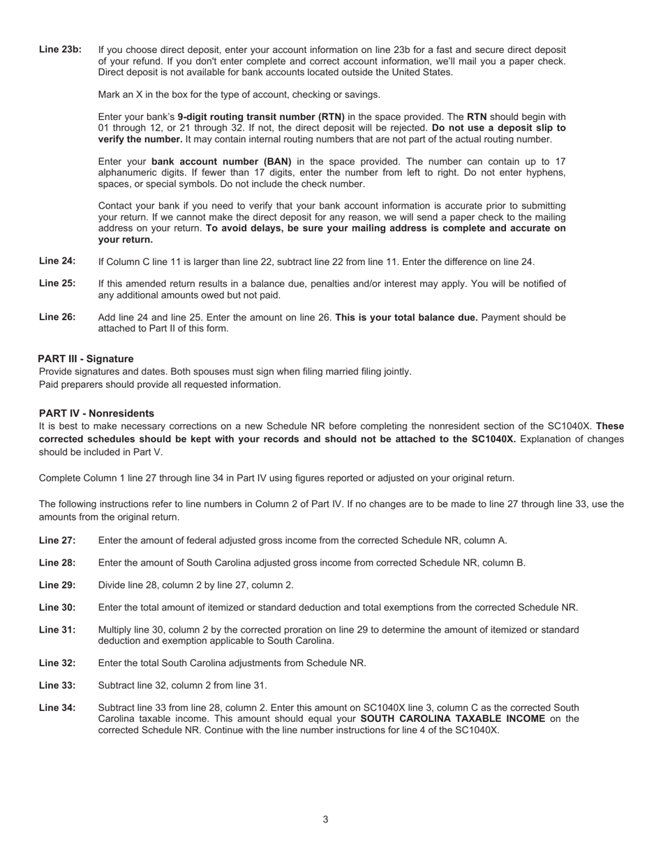Form SC1040X Amended Individual Income Tax - South Carolina, Page 5