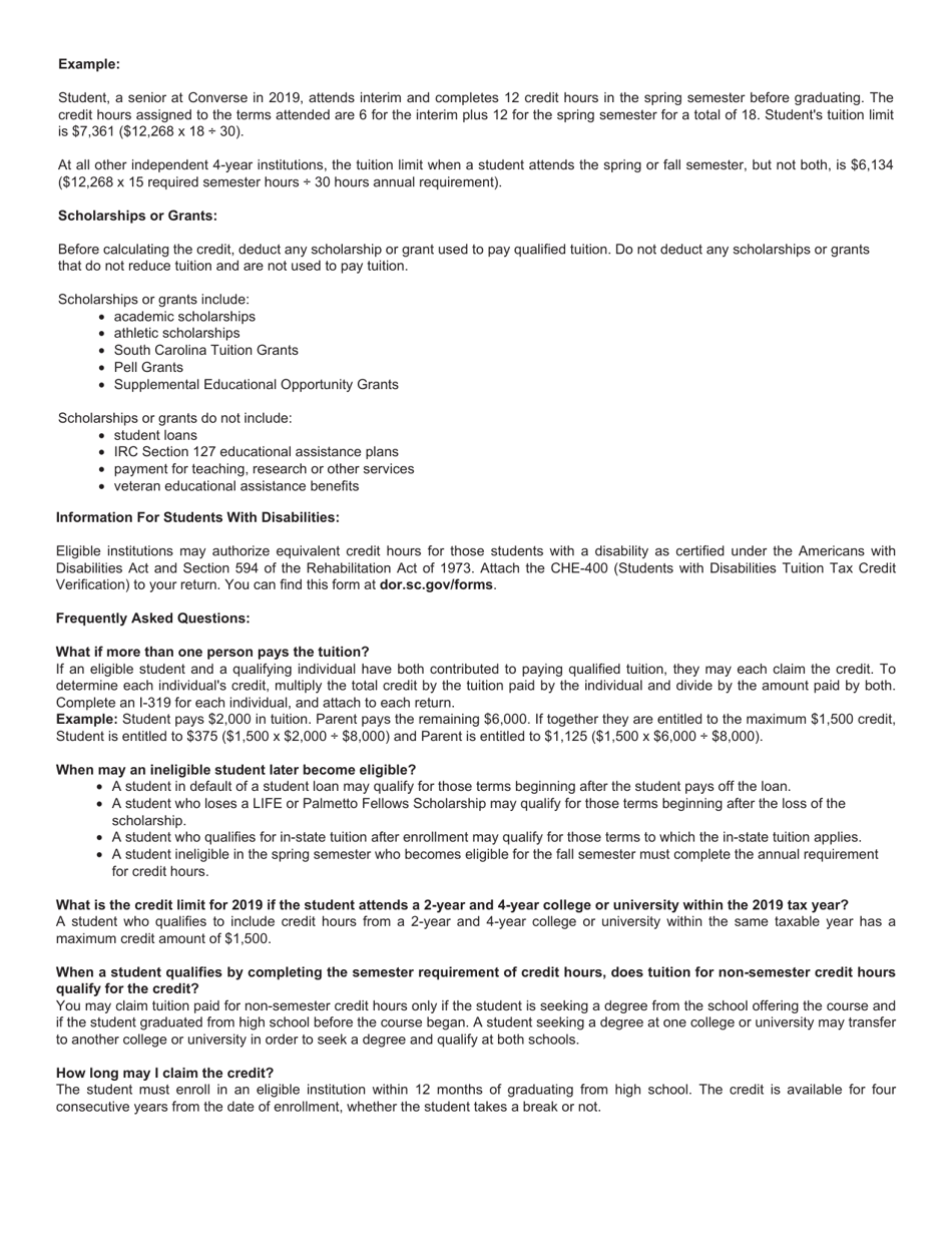 Form I-319 Tuition Tax Credit - South Carolina, Page 4