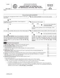 Form SC2210 Underpayment of Estimated Tax by Individuals, Estates, and Trusts - South Carolina