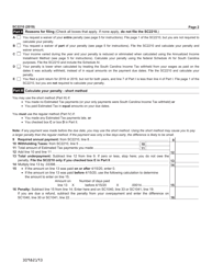 Form SC2210 Underpayment of Estimated Tax by Individuals, Estates, and Trusts - South Carolina, Page 2