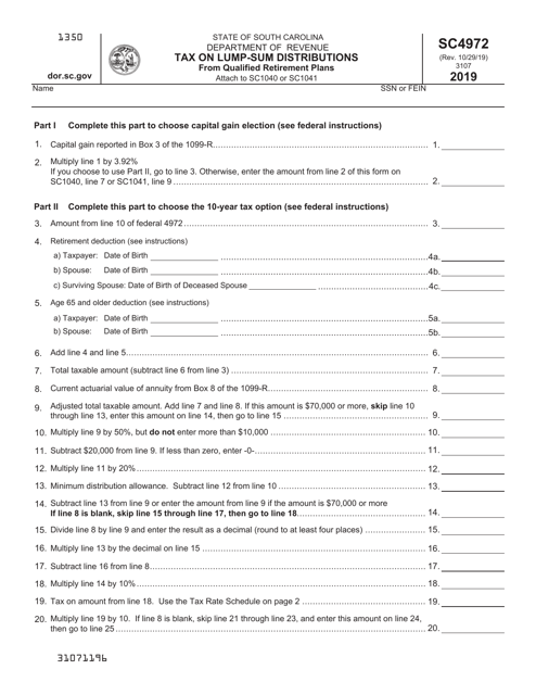 Form SC4972 2019 Printable Pdf