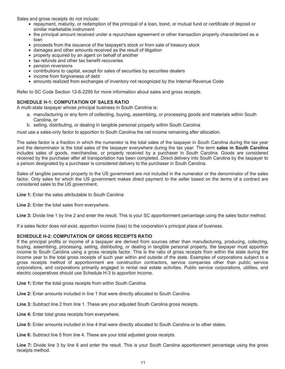 Instructions for Form SC1120, SC1120S - South Carolina, Page 11
