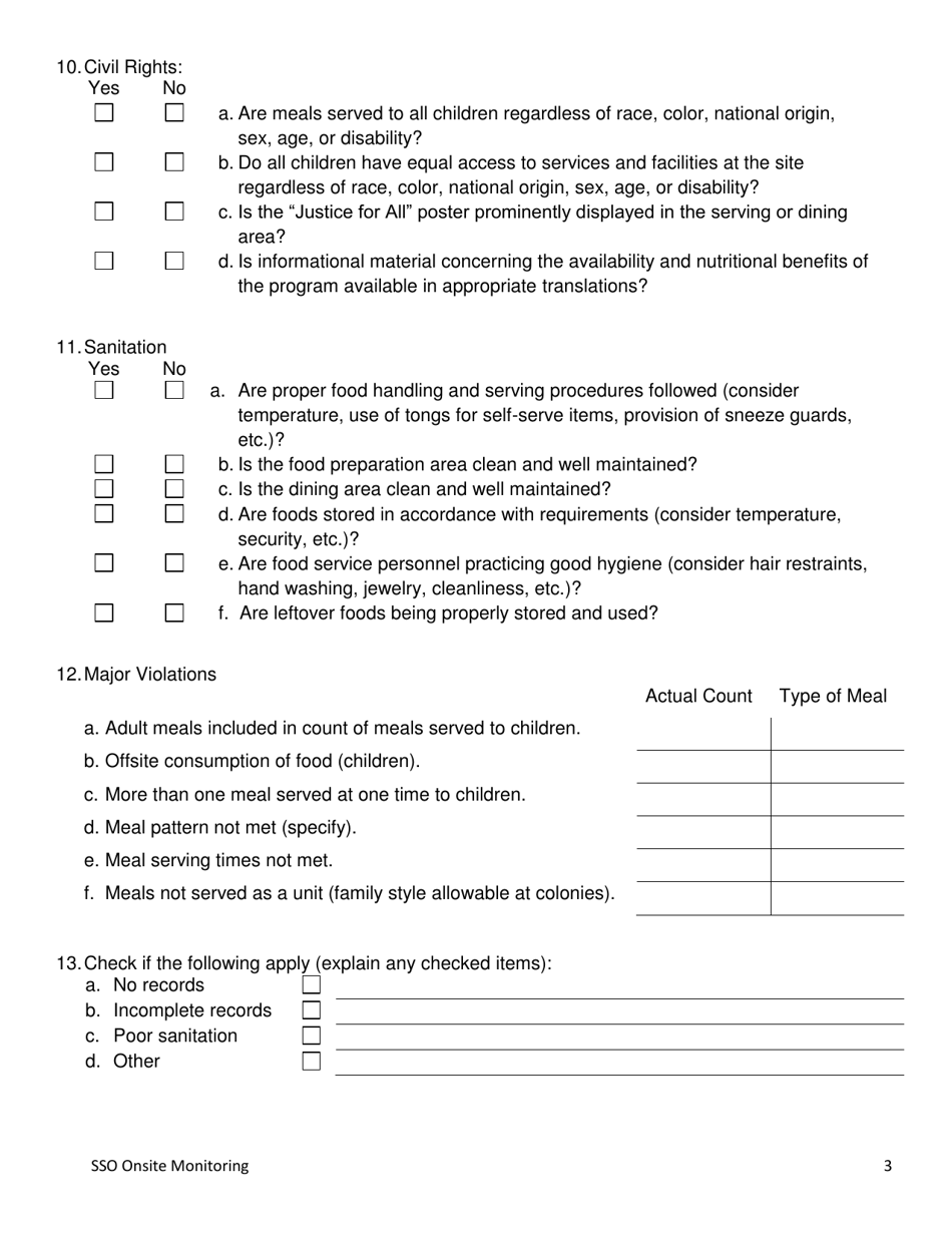 Seamless Summer Option Onsite Monitoring Visit - South Dakota, Page 3
