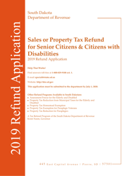 Document preview: Sales or Property Tax Refund for Senior Citizens & Citizens With Disabilities - South Dakota, 2019