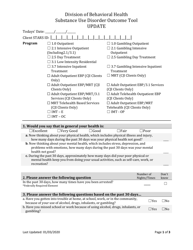 Document preview: Form BH-11B Adult Substance Use Disorder Update Outcome Tool - South Dakota